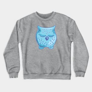 Cute sleeping blue owl Crewneck Sweatshirt